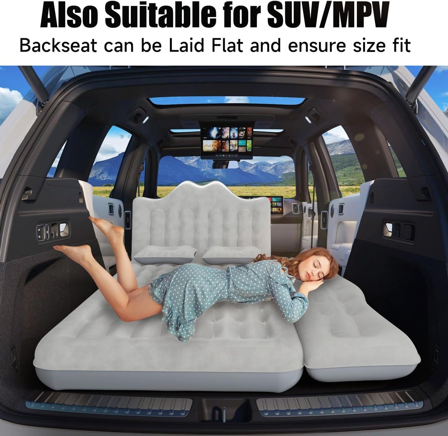 Vermico Car Bed Sofa – Inflatable SUV Back Seat Air Mattress
