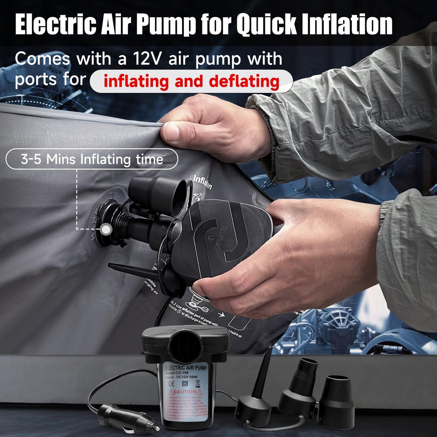 Vermico Car Bed Sofa – Inflatable SUV Back Seat Air Mattress