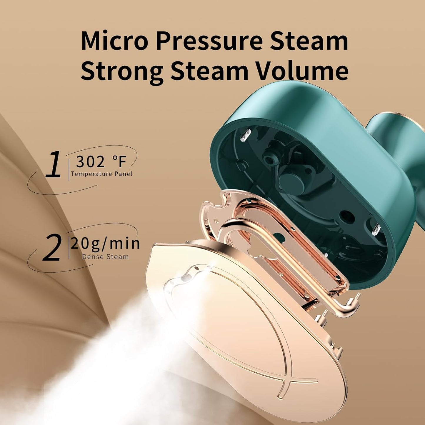 Travel Steamer for Clothes -1000W Small Steam Irons Foldable for Wrinkle Removal