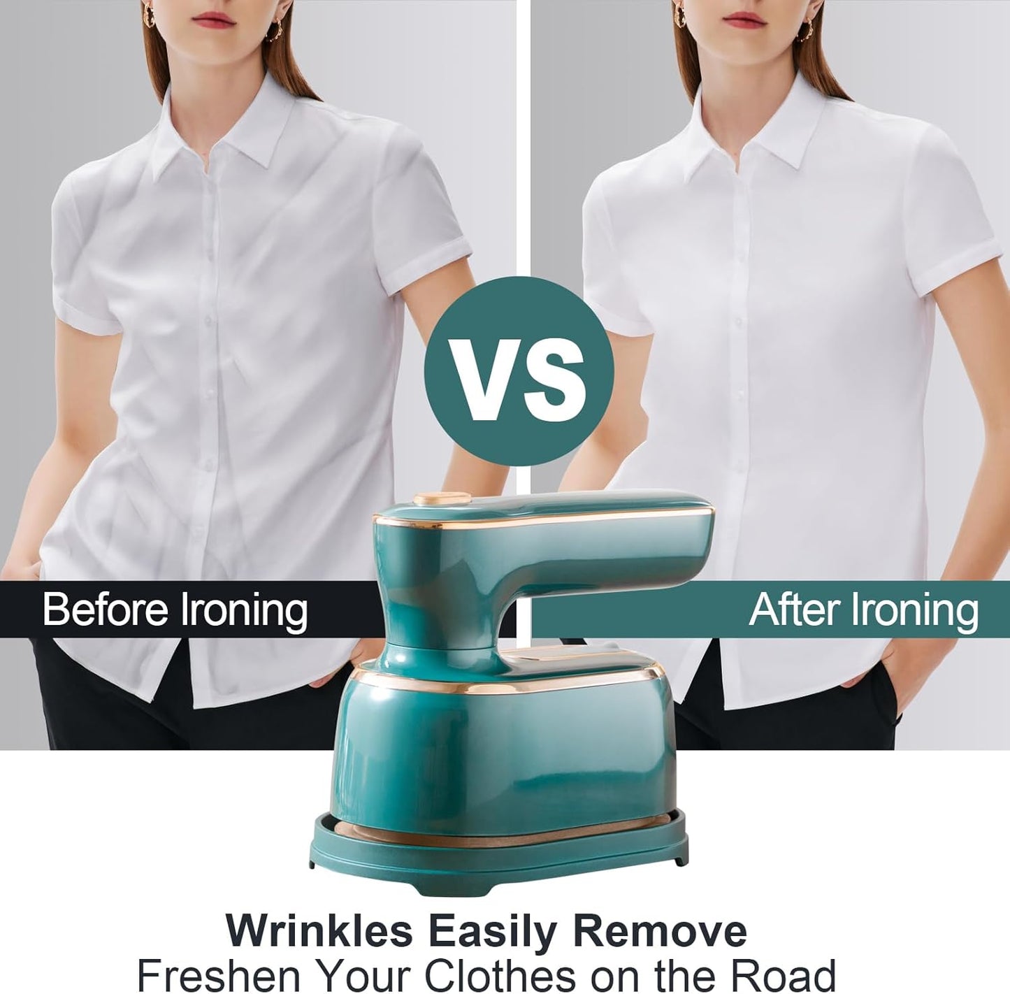 Travel Steamer for Clothes -1000W Small Steam Irons Foldable for Wrinkle Removal