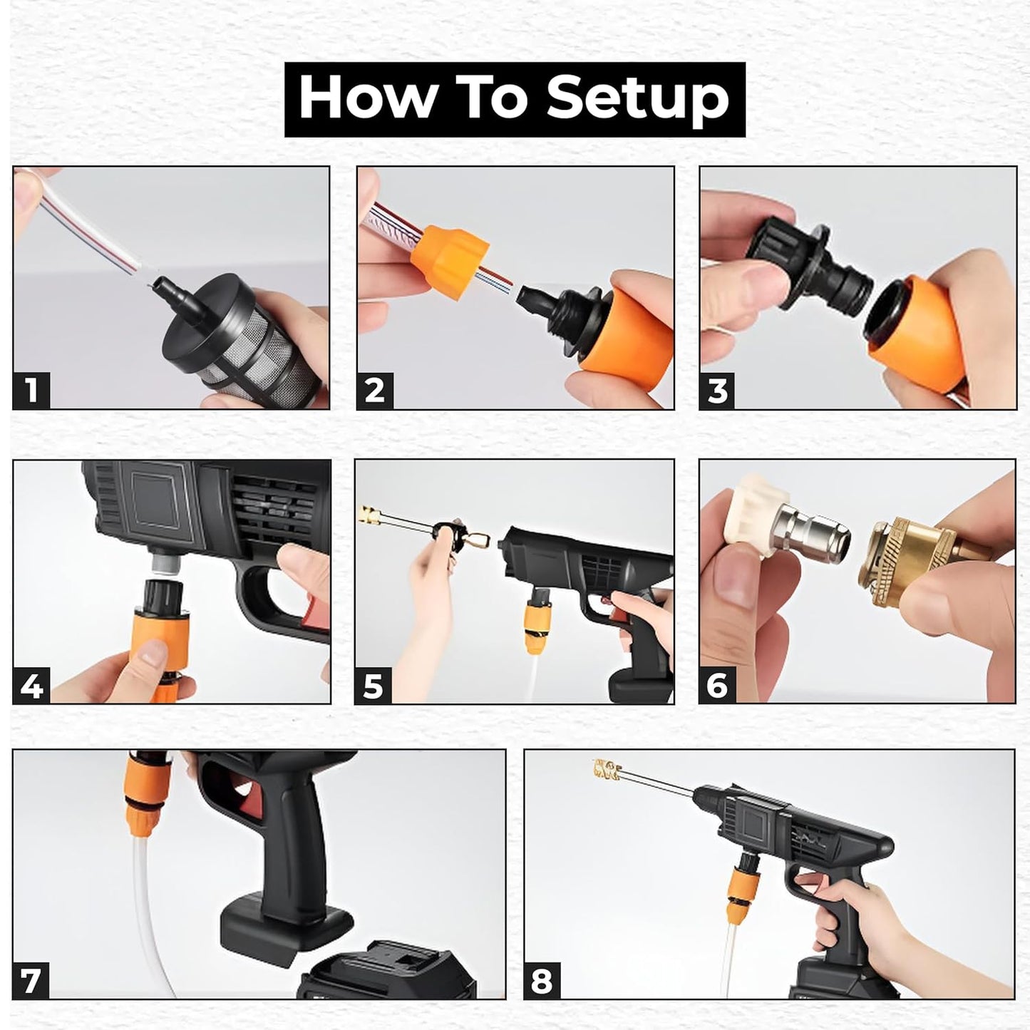 Cordless High-Pressure Car Washer Gun (Complete Kit)