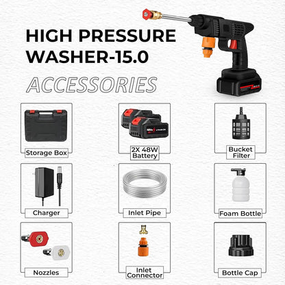 Cordless High-Pressure Car Washer Gun (Complete Kit)